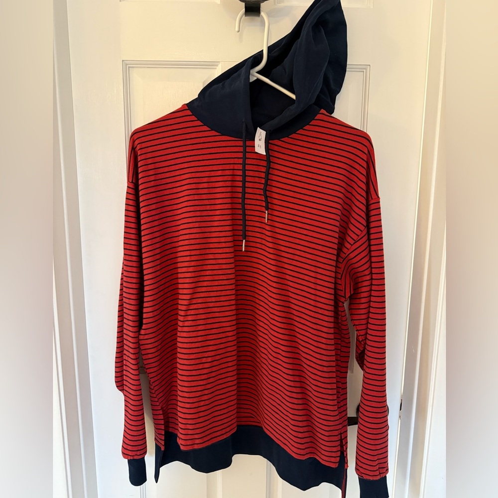 Mod Ref Red and Black Striped Hoodie